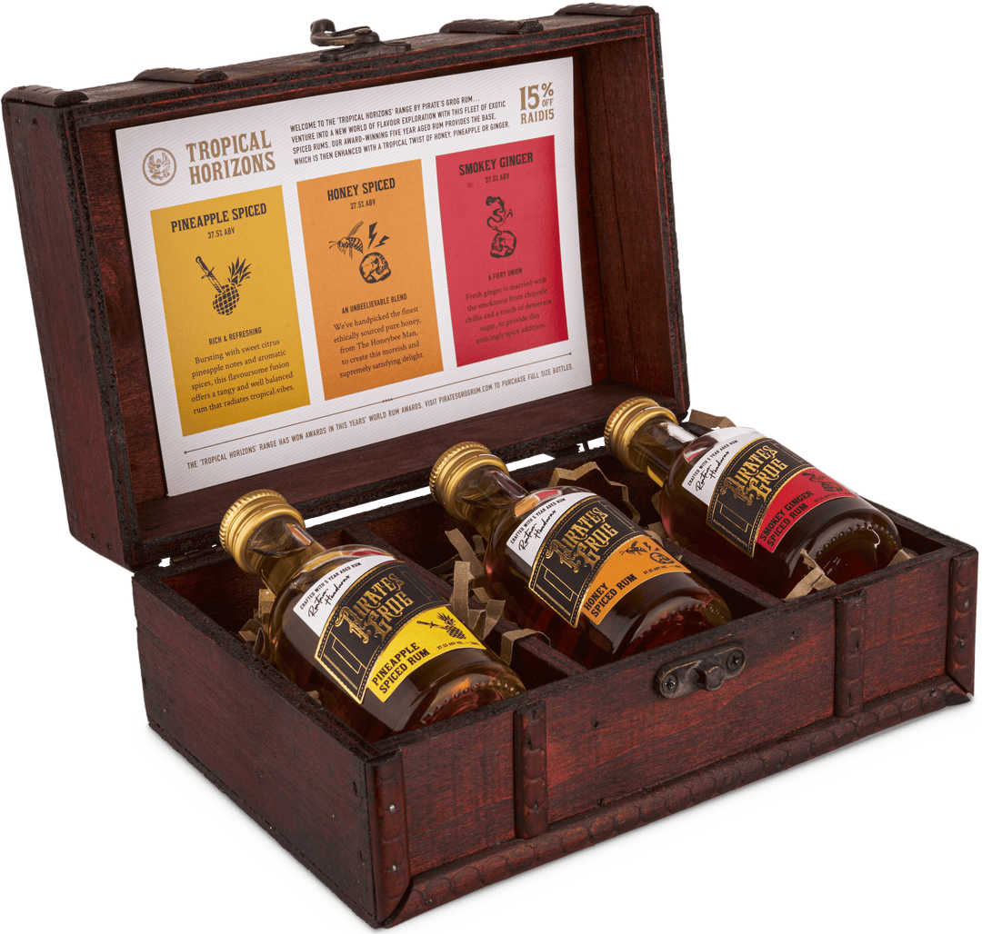 Pirate's Grog Tropical Horizon's Mini Rum Gift Chest 3x5cl