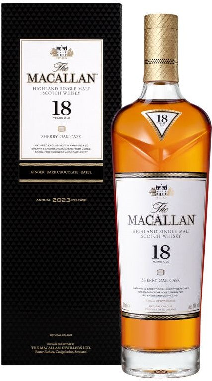 Macallan Sherry Oak 18 Year Old Whisky 2023 70cl