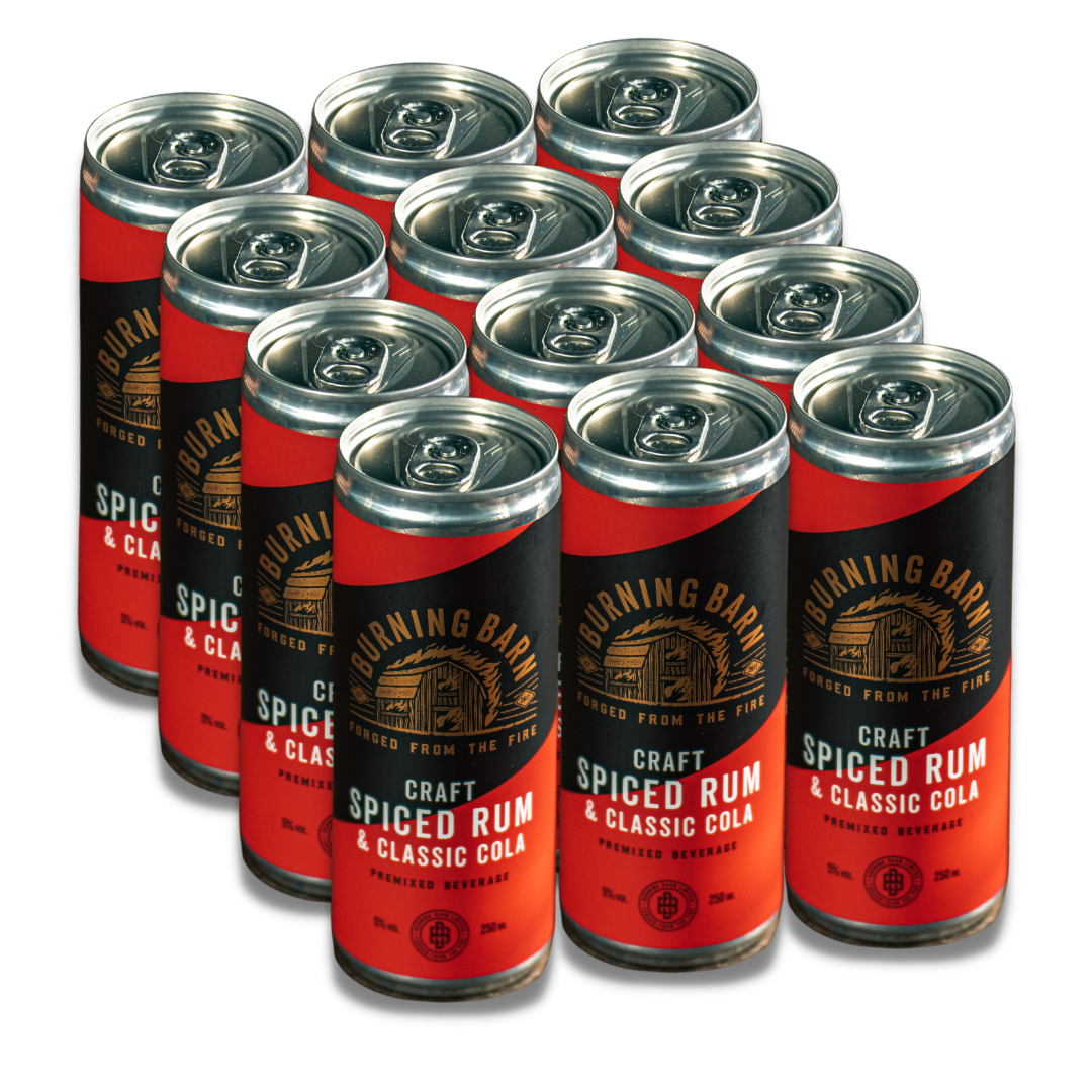 Burning Barn Spiced Rum & Cola Cans 12x250ml