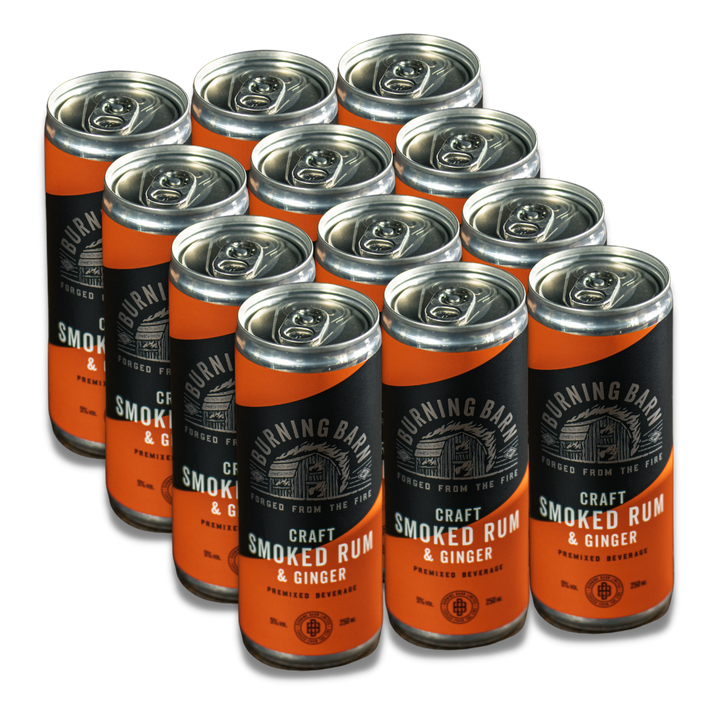 Burning Barn Smoked Rum & Ginger Cans 12x250ml