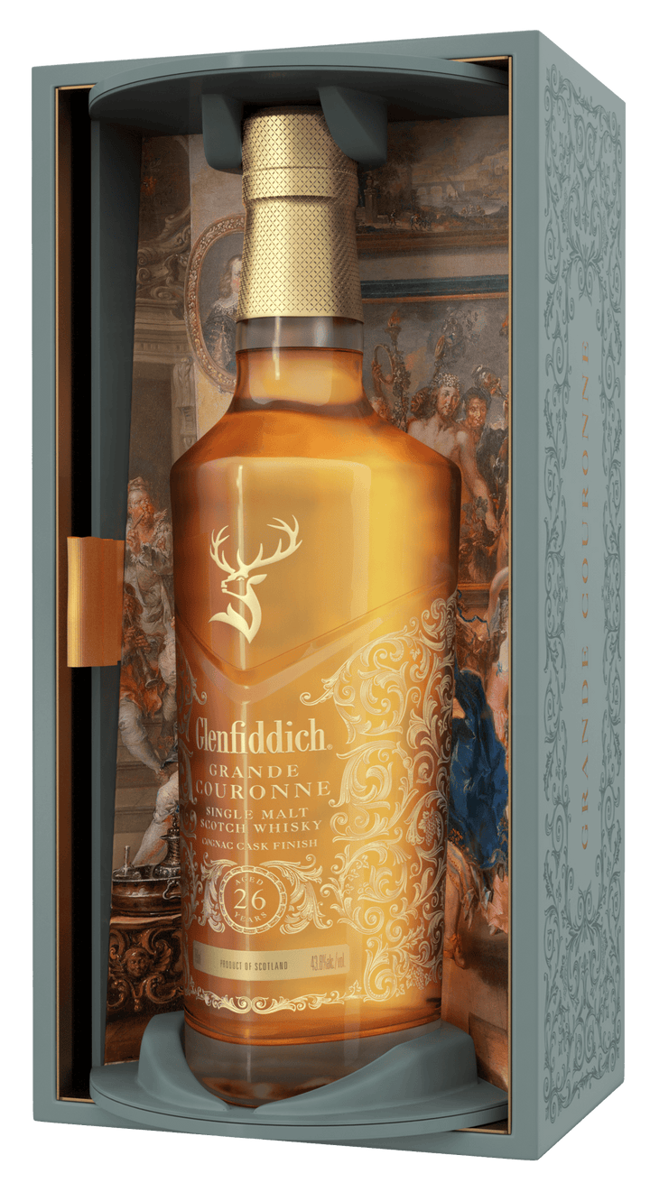 Glenfiddich 26 Grande Couronne Whisky 70cl + Free Aspinal Glenfiddich Luggage Tag