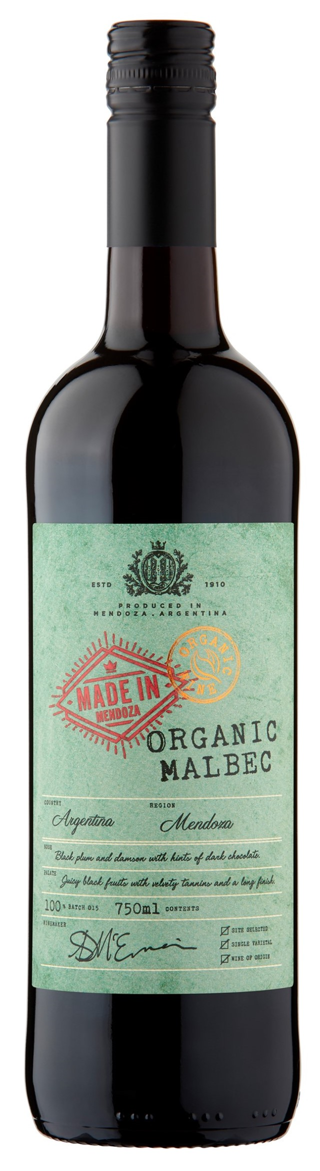 Made in Mendoza Organic Malbec 75cl