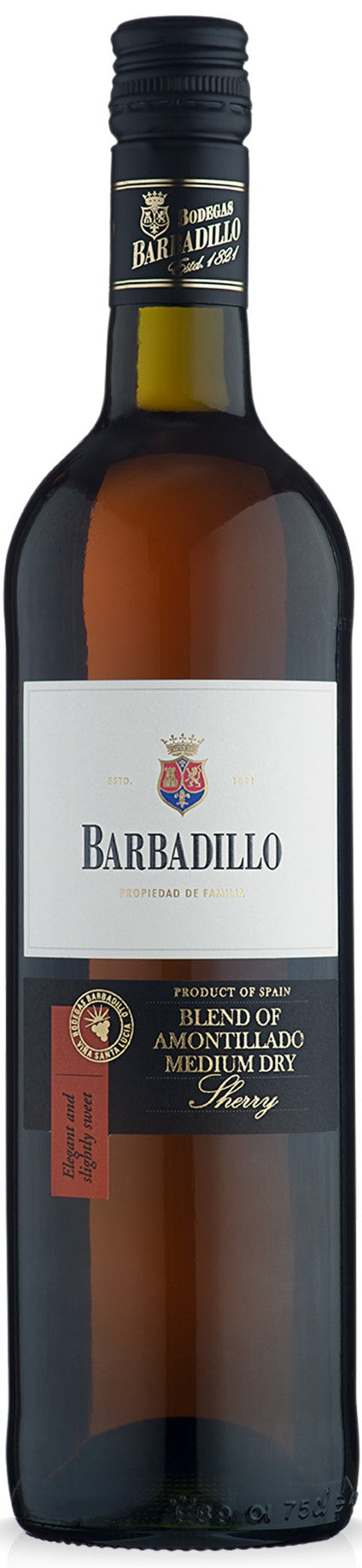 Barbadillo Amontillado Medium Dry Sherry 75cl