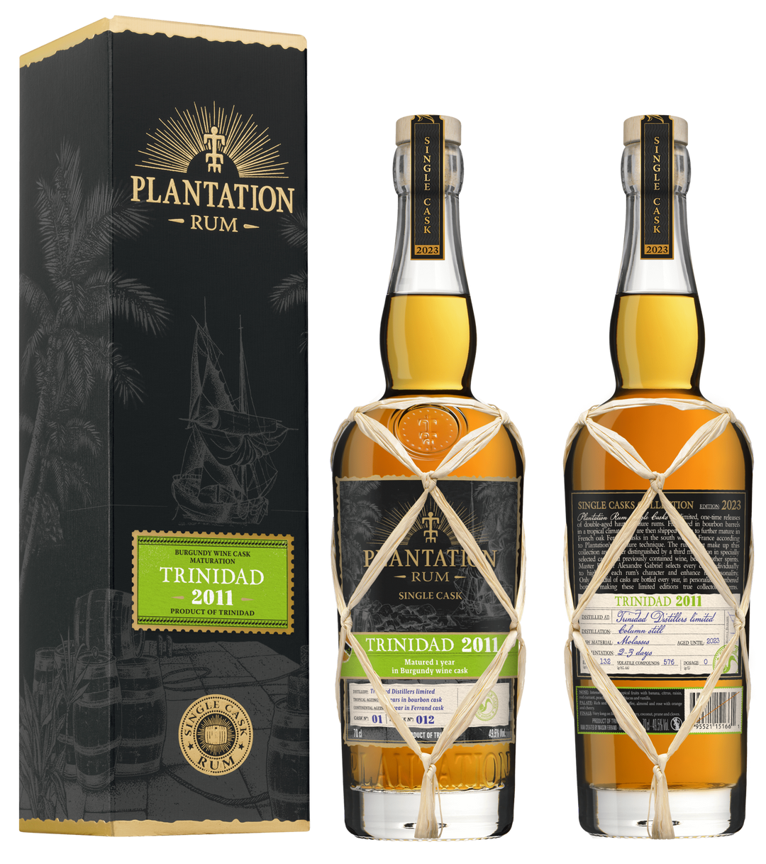 Plantation Single Cask Trinidad 2011 Burgundy Red Wine Finish Rum 70cl