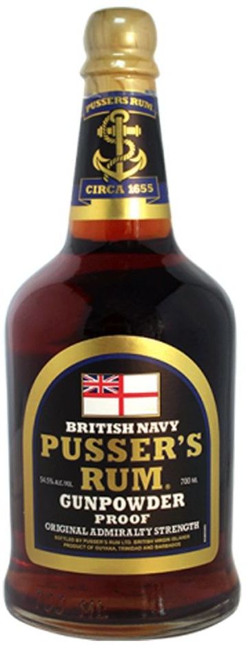 Pusser's 'Gunpowder Proof' Black Label Dark Rum 70cl